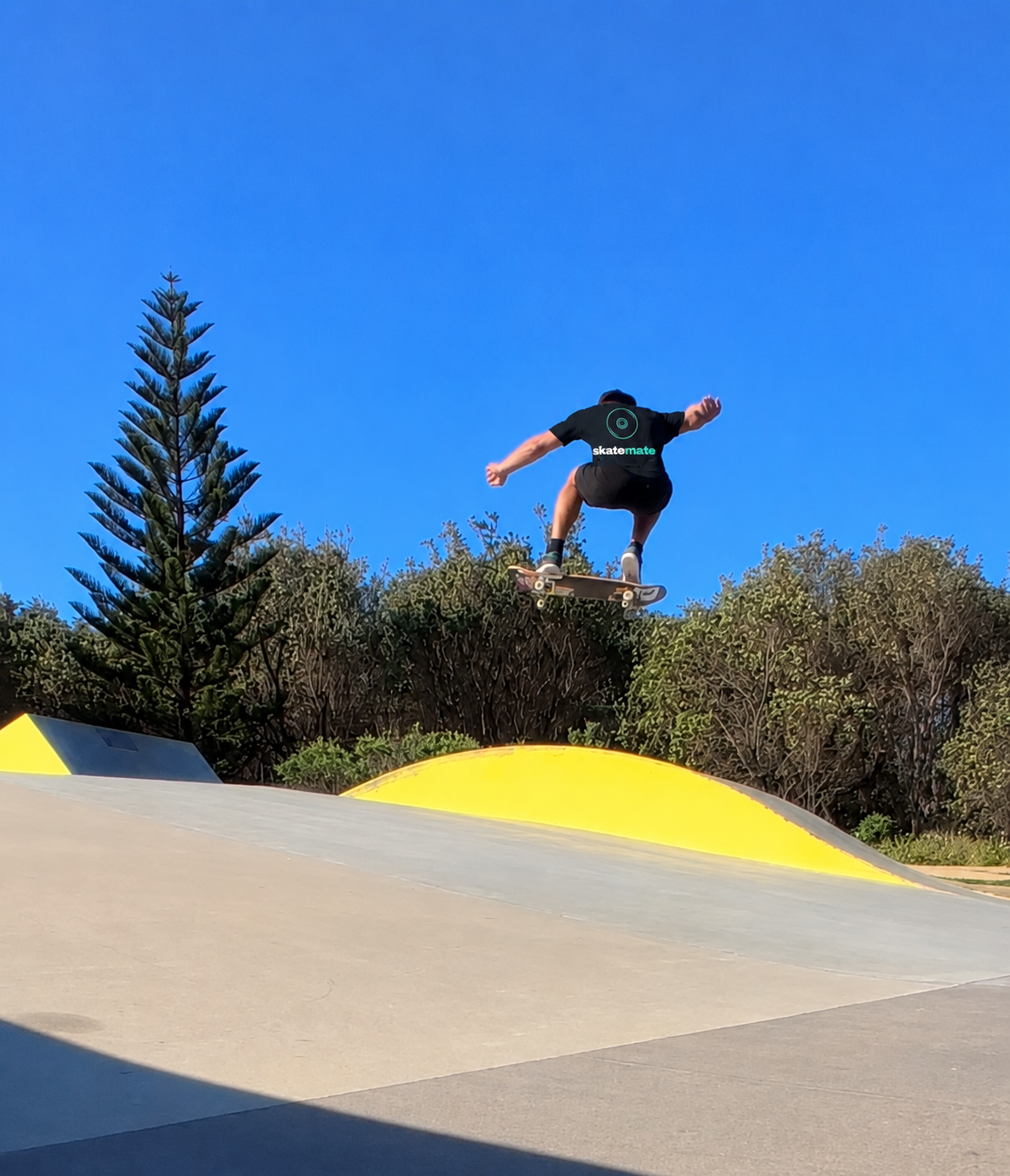 Matty catching air at the local skatepark